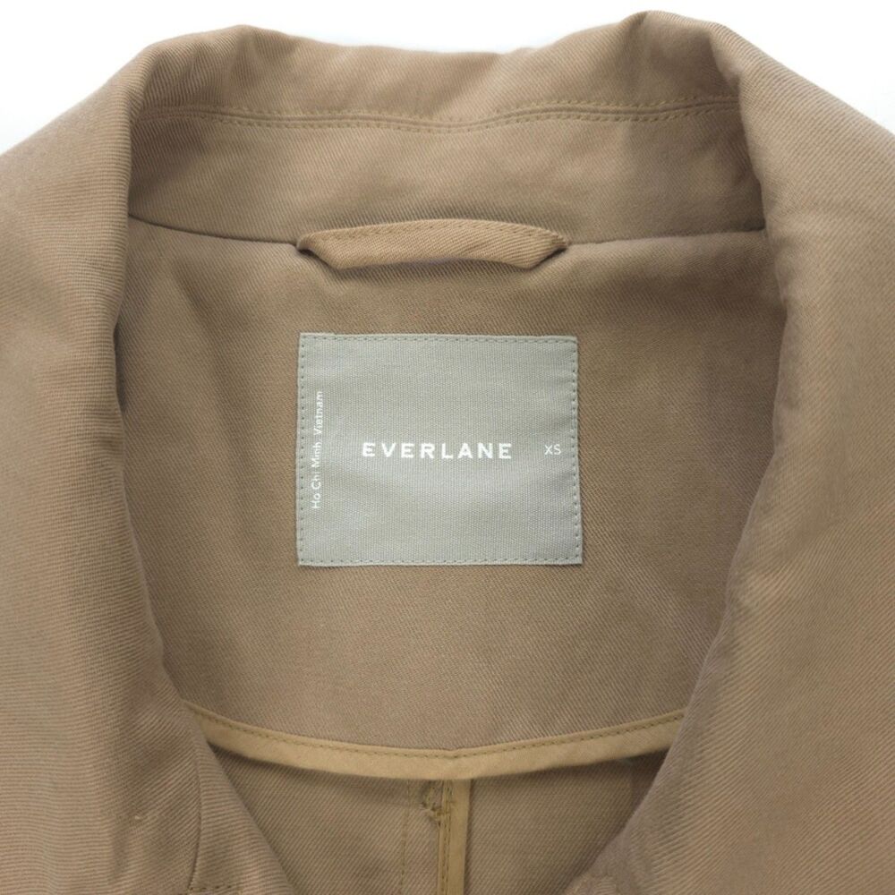 NEW Everlane Gathered Drape Trench Coat Minimal Preppy Tailored French Girl Boho - Picture 2 of 14
